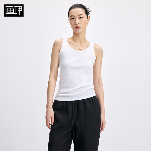 画伊2026春夏修身圆领基础款背心女显瘦外穿内搭工字吊带6CBX5005