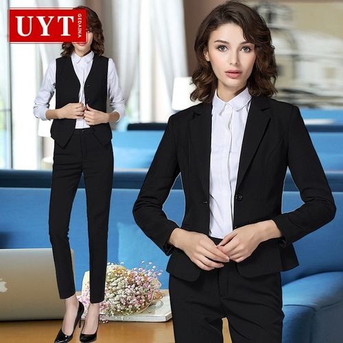 Комплект, осенний демисезонный пиджак классического кроя, жилет для работы, классический костюм