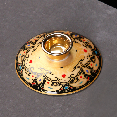 可悬停旋转带盖子高档唐卡盖子盖碗茶道配件单个盖子直径8.2cm