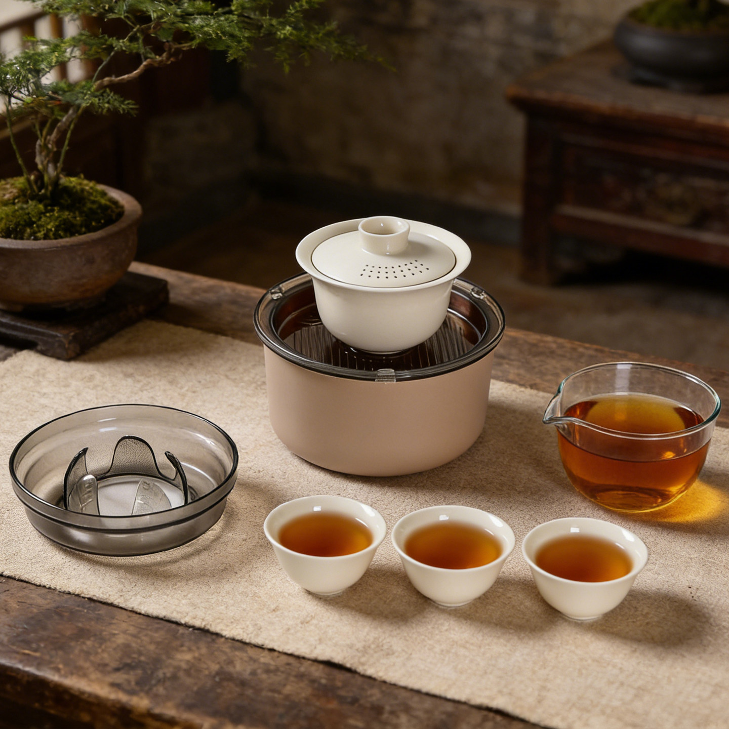 便携式旅行茶具套装陶瓷功夫茶壶盖碗茶杯家用办公泡茶器
