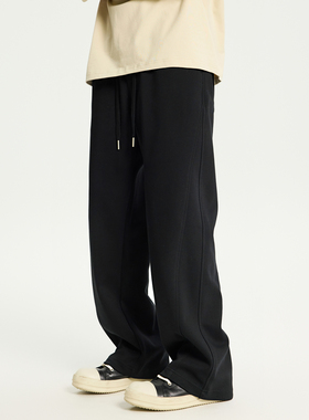 PKL 春季360g运动裤男卫裤宽松直筒大码美式高街阔腿休闲长裤子