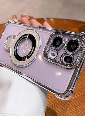 四角气囊磁吸支架防摔适用于OPPOReno15手机壳Reno15pro新款Reno14透明Reno11/10/9高级镜头全包13硅胶5外壳6