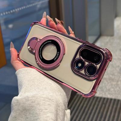 磁吸带支架适用一加15手机壳新款四角气囊1+15自带镜头膜1+13T全包防摔保护套ace6电镀透明ace5pro硅胶软外壳