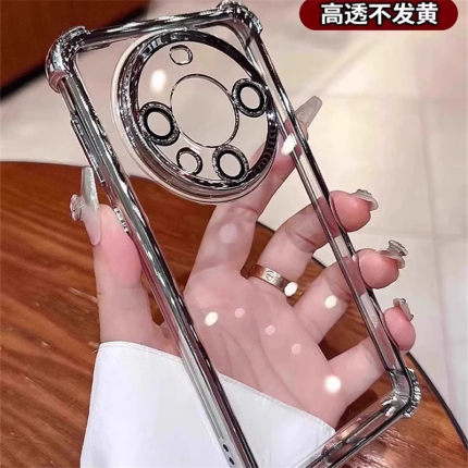 气囊适用华为mate60pro手机壳带镜头膜mate80新款透明mate70硅胶Air高级感mt50男女款简约防摔保护套全包散热