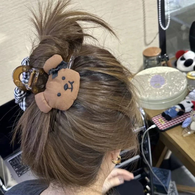 可爱蝴蝶结小熊发夹抓夹