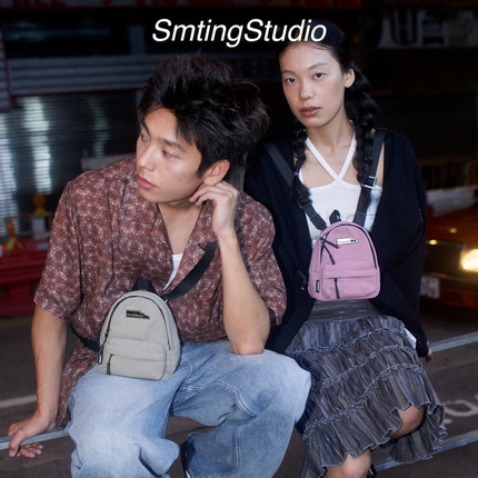 smting迷你双肩包女轻便百搭休闲运动骑行跑步防水儿童户外包包小