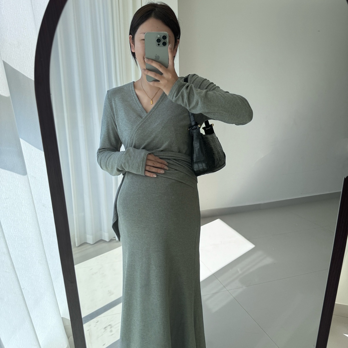 孕妇系带内搭长裙高级感连衣裙