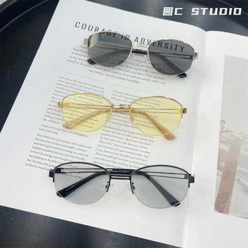 日系椭圆框可配度数眼镜架男女款