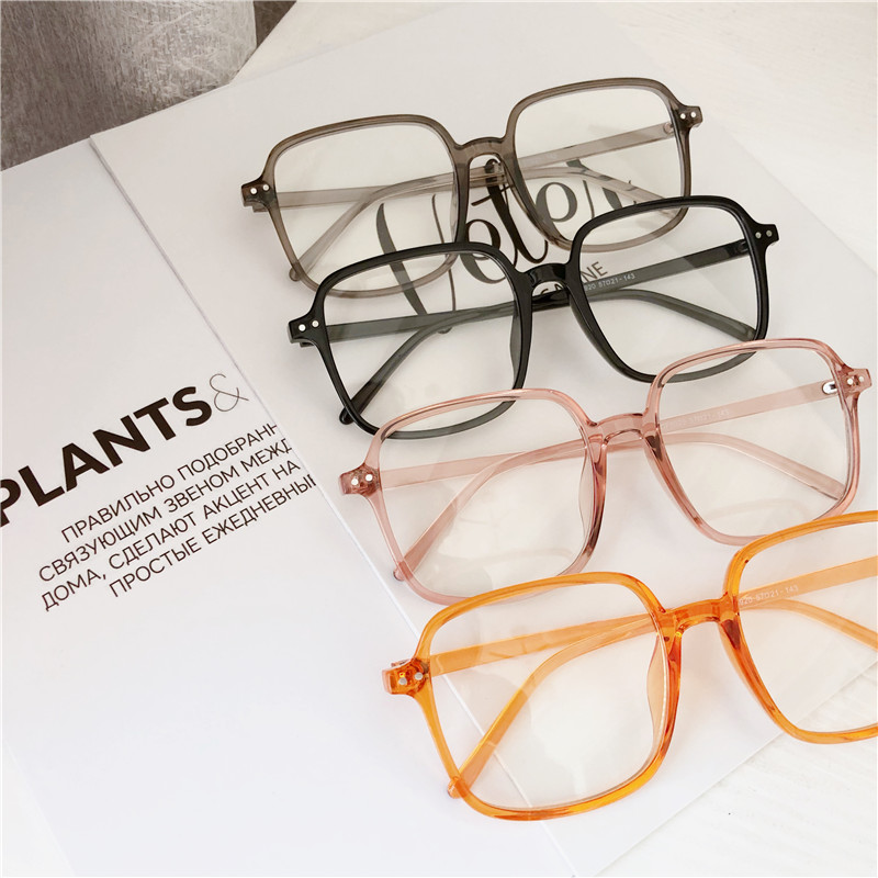 复古大框显瘦眼镜架网红款素颜装饰平光镜女大脸方形镜框可配近视