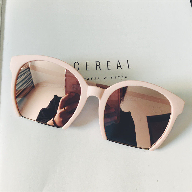 2017新款个性半框太阳镜女 马卡龙色墨镜大框长脸太阳眼镜