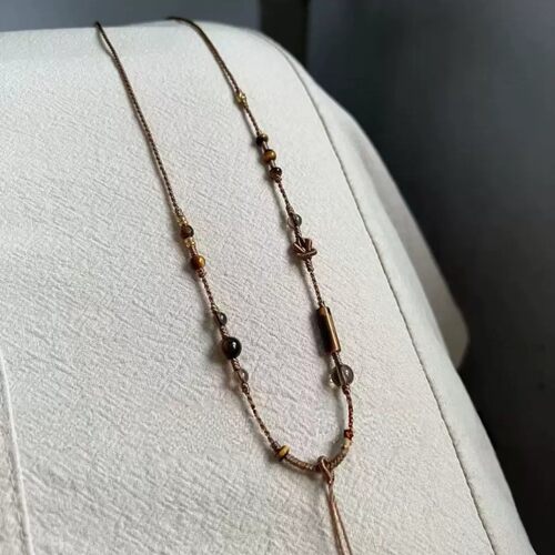 新中式古韵小众设计手工编绳项链绳可挂配饰秋冬毛衣链