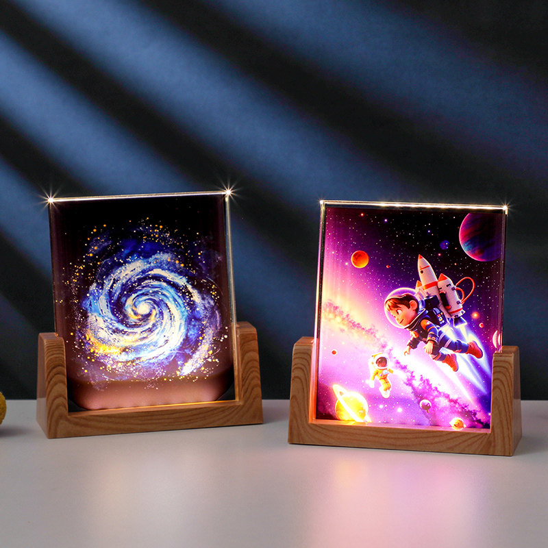 创意LED发光小夜灯桌面摆件生日礼物女生闺蜜送女友定制彩印照片,节庆用品/礼品,创意/设计灯,淘宝优惠券,粉丝福利购,淘宝优惠卷