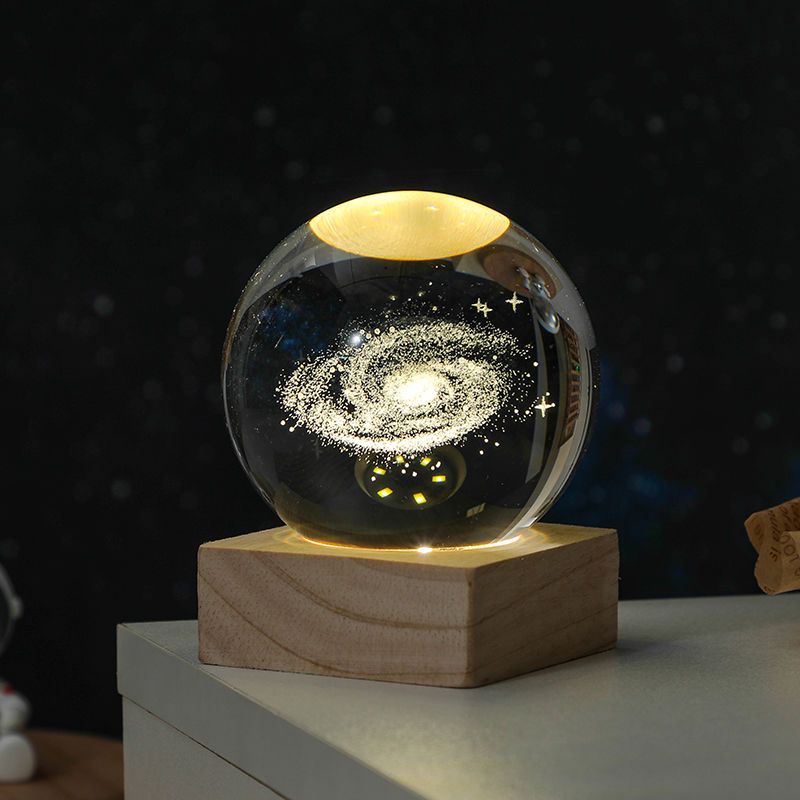 发光水晶球卧室小夜灯生日礼物