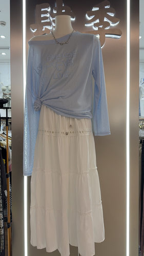 2026夏季新款韩版别致设计感不规则辣妹薄款斜肩防晒罩衫女字母T