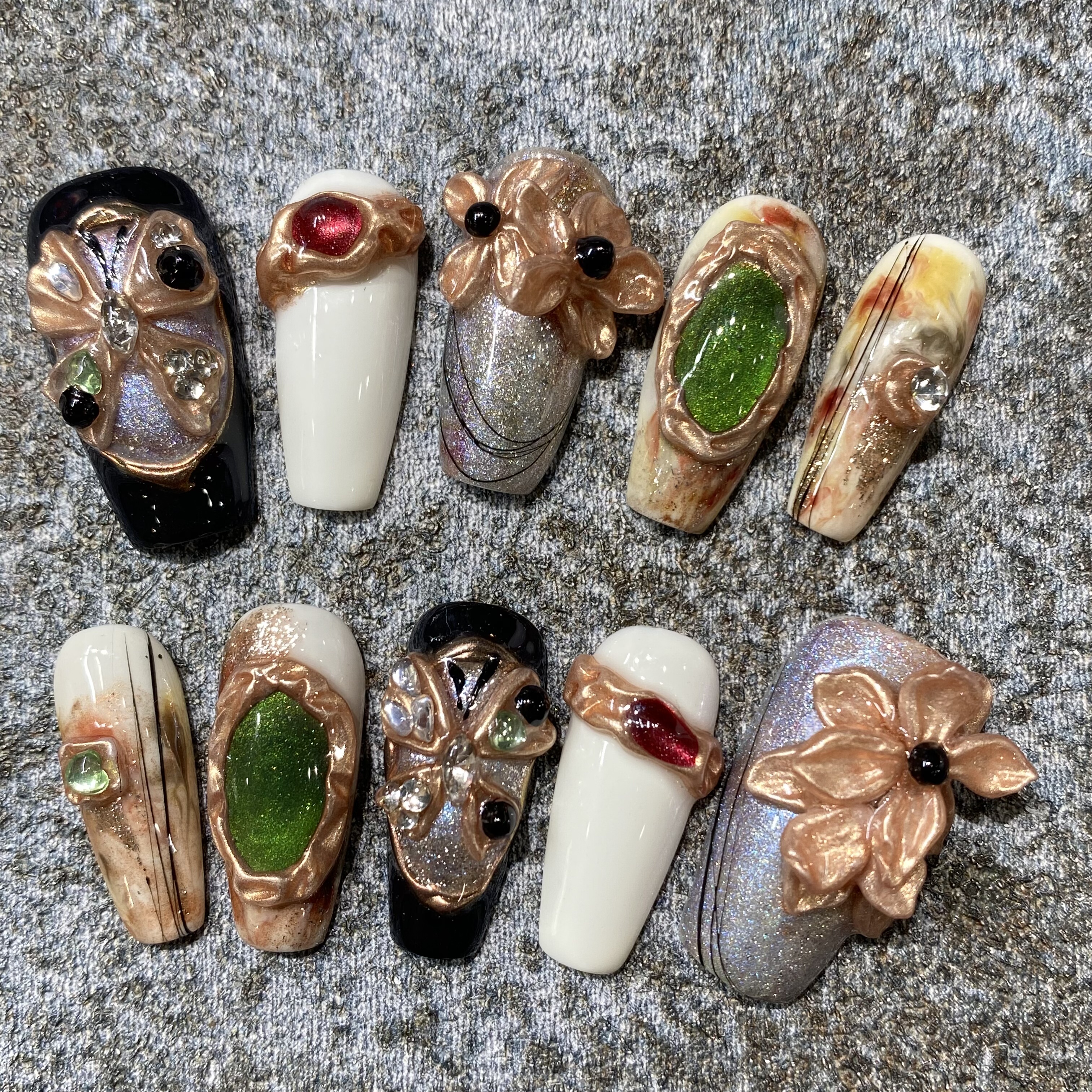 宫廷手札手工浮雕蝴蝶穿戴甲