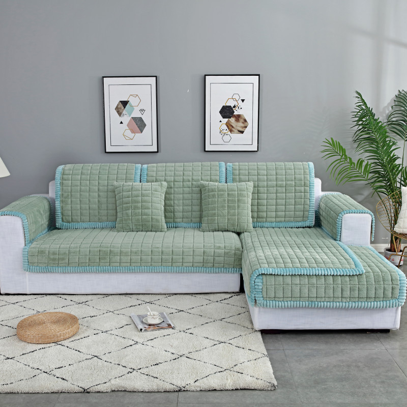 长毛绒沙发垫兔毛纯色简约简约