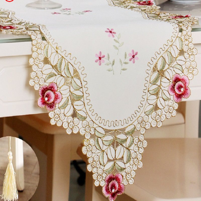 镂空田园现代简约涤纶绣花时尚长条桌旗茶几旗 家居软饰长桌布艺,居家布艺,桌布,淘宝优惠券,粉丝福利购,淘宝优惠卷