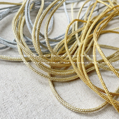 中国结编织 2.5 3mm香槟色金银丝空心如意带 圆绳首饰DIY挂绳织带