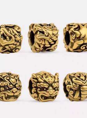 黄金貔貅黄金手链转运珠3D硬金吊坠麒麟手绳将军战甲食梦貘送老公