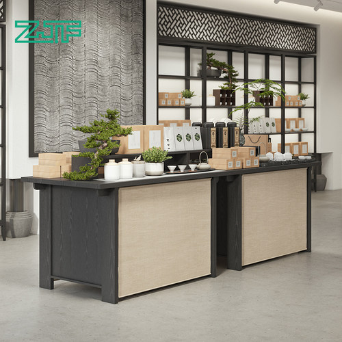 众匠坊茶叶店中间展示桌