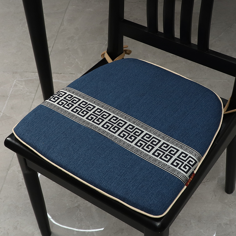 瑞梦喜仿棉麻新中式提花餐椅坐垫