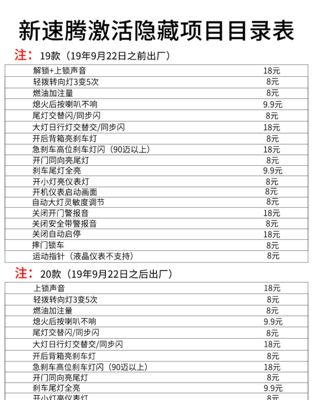 车易升19-23款新速腾刷隐藏启停仪表尾灯交替闪锁车声音OBD激活器