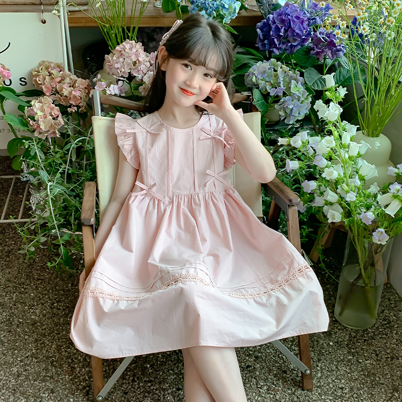 女童夏装连衣裙2025新款洋气儿童夏季纯棉裙子小女孩无袖公主裙潮