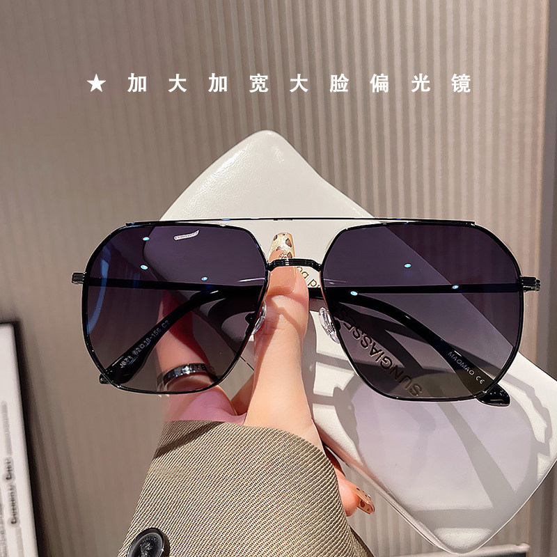 2025新款金属多边形偏光墨镜男士高级感潮人金属太阳镜大脸驾驶镜