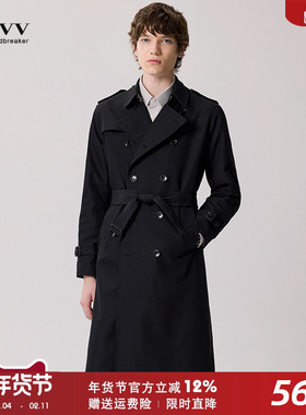 Trench coat 防泼水长款战壕男士风衣春秋新品双排扣青年休闲外套