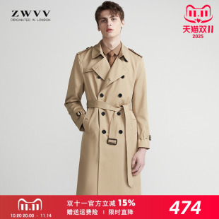过膝青年帅气战壕修身 Trench 风衣加长款 2025春秋男士 潮外套 coat
