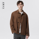 休闲男士 外套男秋季 翻领青年潮流时尚 单排扣风衣2024新品 夹克 短款