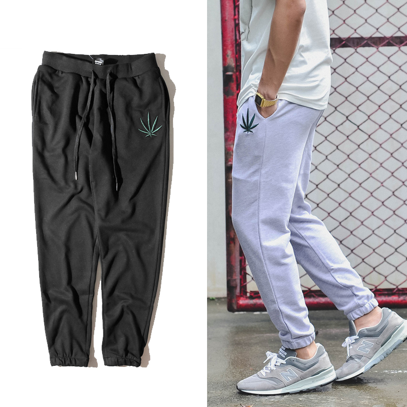 美式街頭嘻哈刺繡WEED麻葉休閑運動褲男長褲hiphop街舞束腳褲衛褲在類目 男裝, 休閒褲中 - 來自Buy2taobao.com提供專業的淘寶代購服務