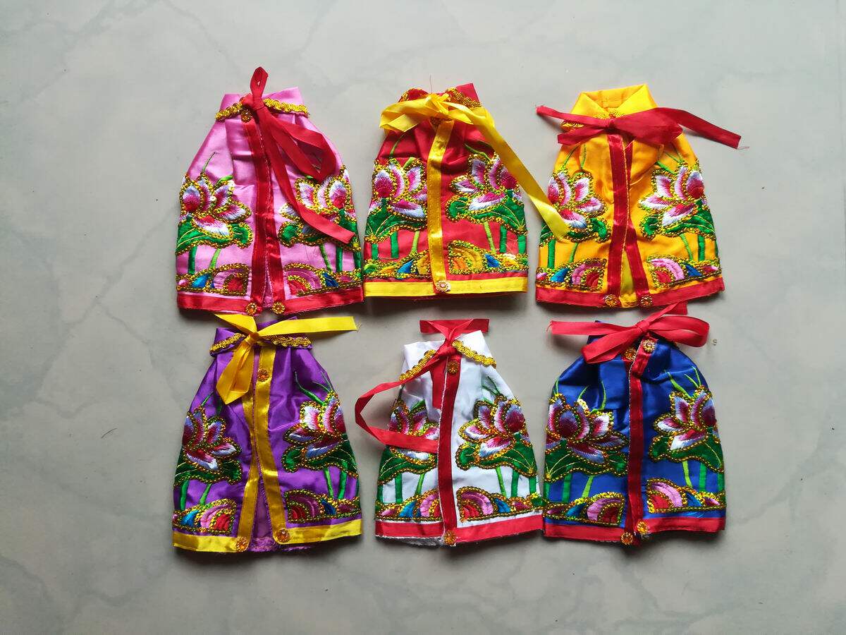 佛像莲花荷花披风 佛衣 斗篷神衣神明衣 白色观音刺绣品披风16cm