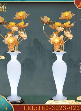 D白玉琉璃莲花灯佛前供灯佛家道家用品佛堂家用长明灯摆件