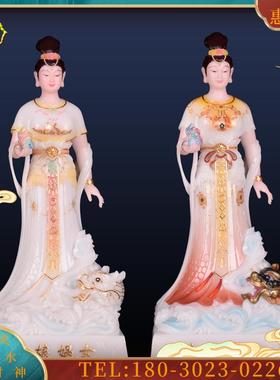 16/19英寸汉白玉女娲娘娘神像创世女神圣母像供奉摆件居家