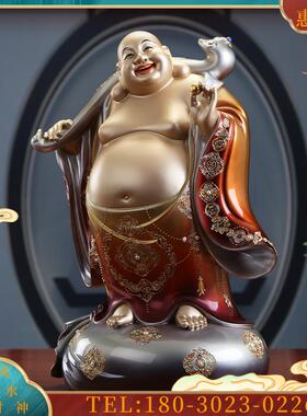 弥勒佛大肚笑佛佛像如意添福弥勒全铜台湾掐丝镶宝笑【议价】