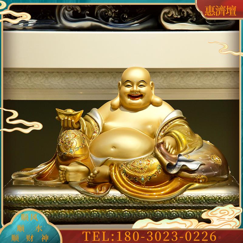 铜雕大肚弥勒佛像纯铜家用掐丝珐瑯彩绘招财笑佛像弥勒菩【议价】