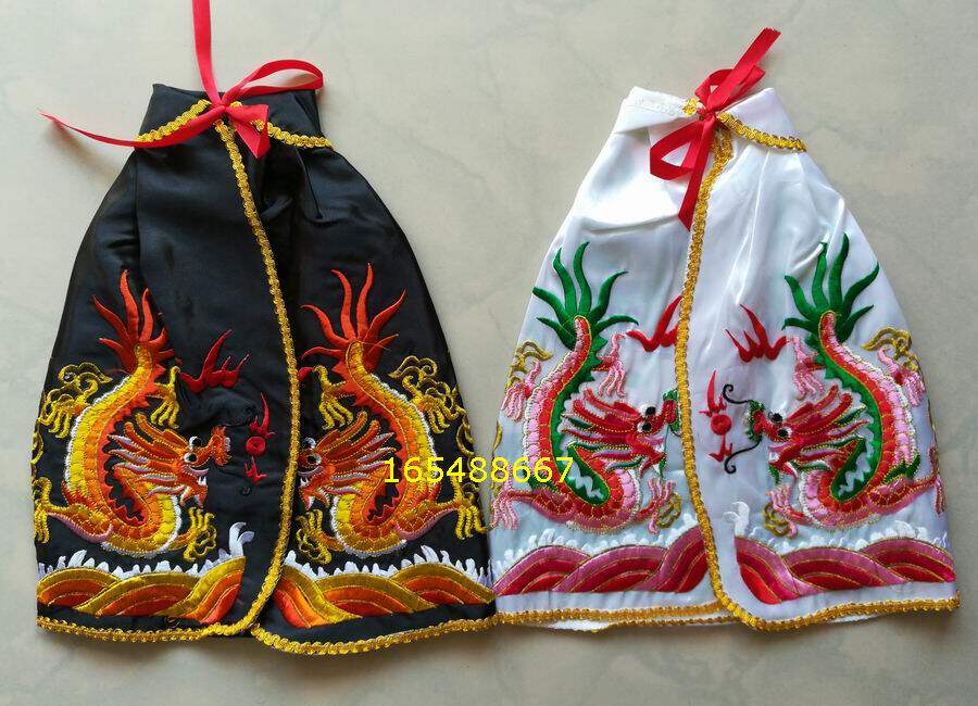 佛像披风绸缎黑色白色 神像披风佛衣服 神衣佛衣龙衣神袍斗篷41cm