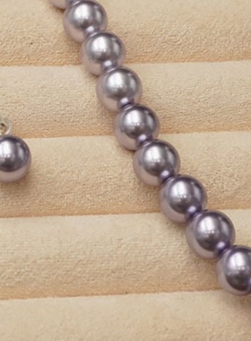 123108~「包邮 渐变紫色系」圆润光泽感~女士项链+耳钉