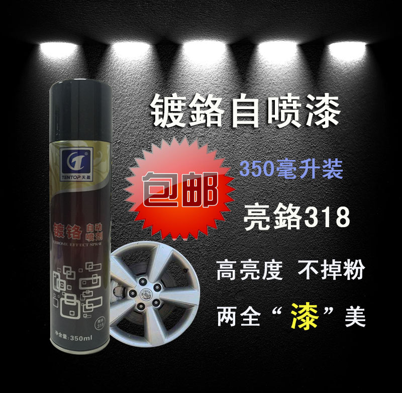 天盈金属镀鉻喷漆专用修补漆 手摇自动喷漆 不锈钢镀鉻喷漆 包邮