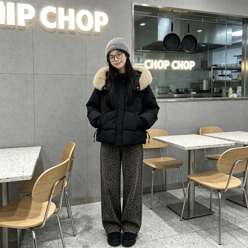 冬季慵懒风设计感宽松大码小个子加厚保暖防寒收腰显瘦棉服外套女