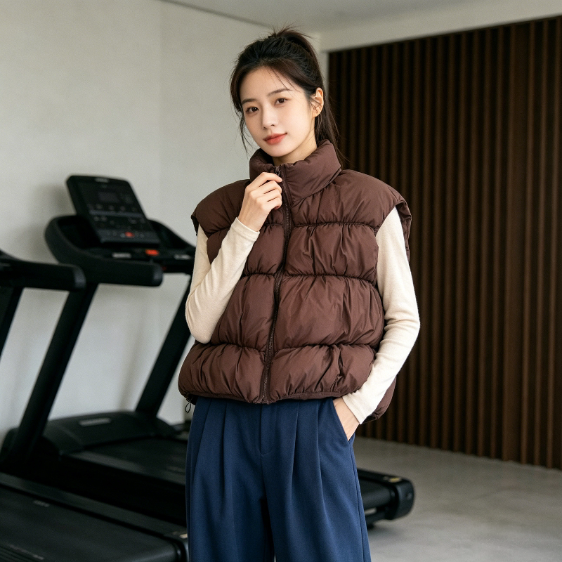 秋冬设计感搭配卫衣叠穿宽松大码小个子无袖坎肩棉服马夹外套女潮
