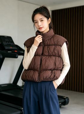 秋冬设计感搭配卫衣叠穿宽松大码小个子无袖坎肩棉服马夹外套女潮