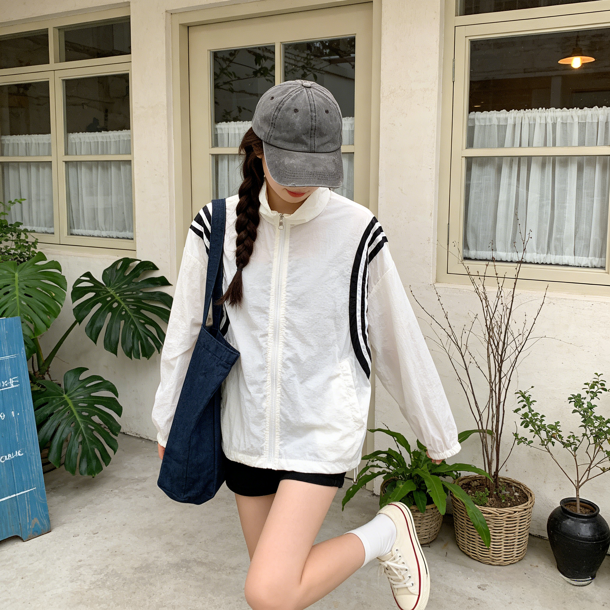 夏季小香风白色防晒服冲锋衣小个子高级感轻熟风休闲外套女春夏款
