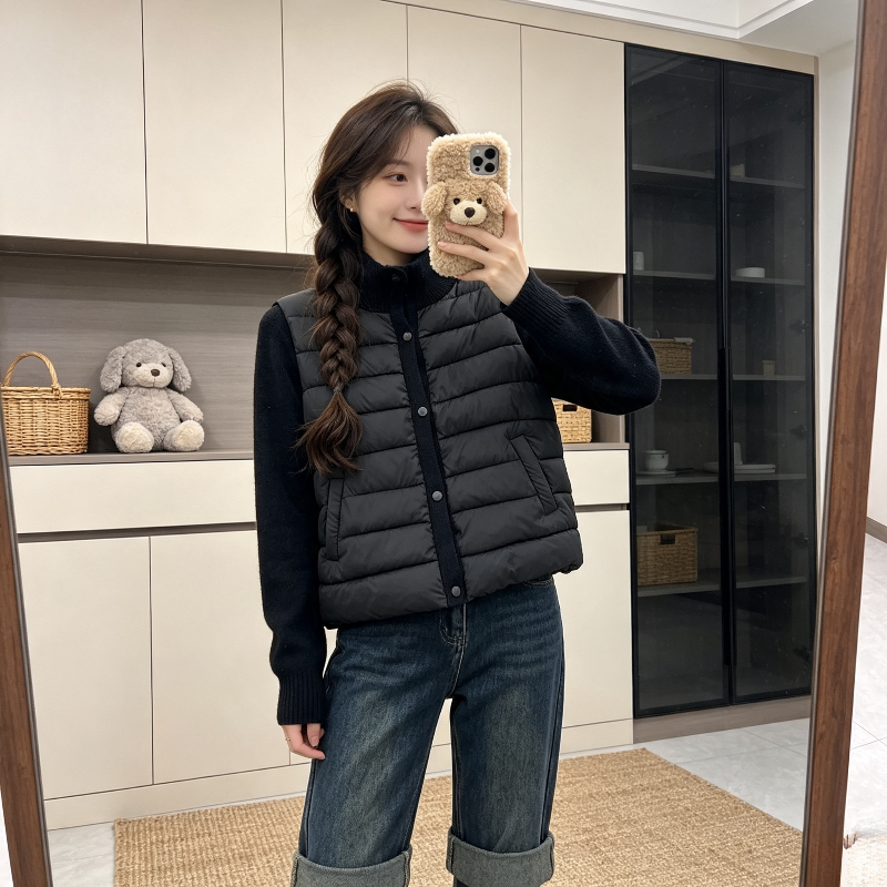 轻薄款立领宽松小个子休闲秋冬排骨服棉衣外套女百搭防寒保暖洋气