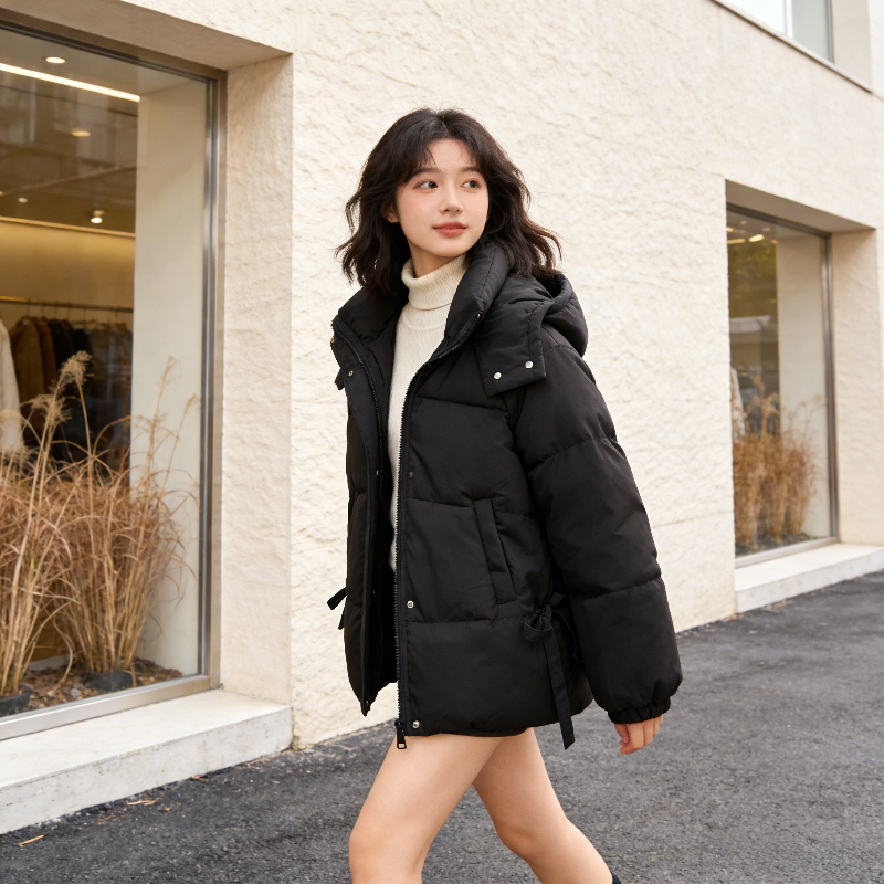 冬季慵懒风收腰显瘦设计感宽松大码小个子棉服外套女加厚保暖棉袄