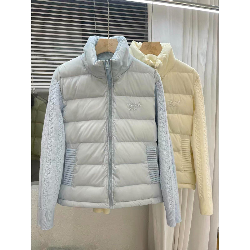 麻花袖子拼接设计感宽松休闲小个子立领秋冬防寒保暖棉服外套女潮