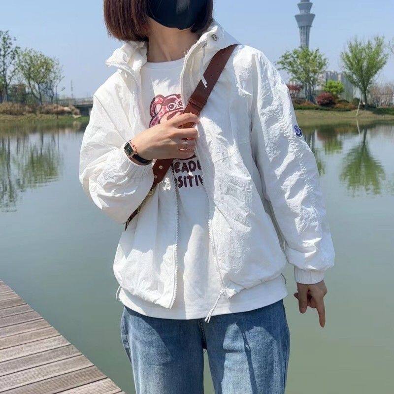 慵懒风设计感宽松大码连帽小个子薄款冰丝透气防晒外套女空调罩衫