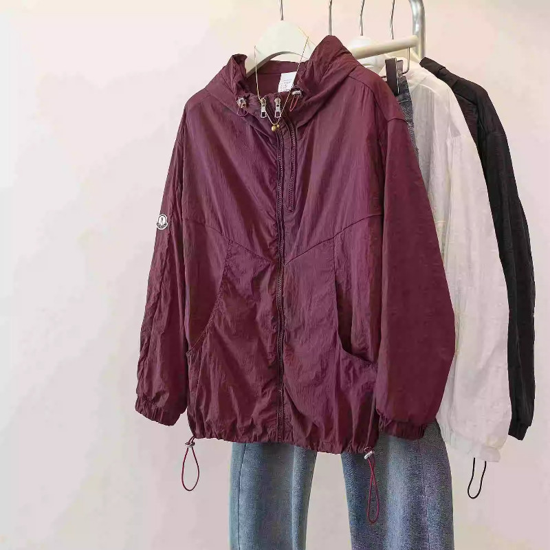 夏季薄款冰丝透气连帽宽松大码慵懒风防晒外套女空调罩衫洋气百搭