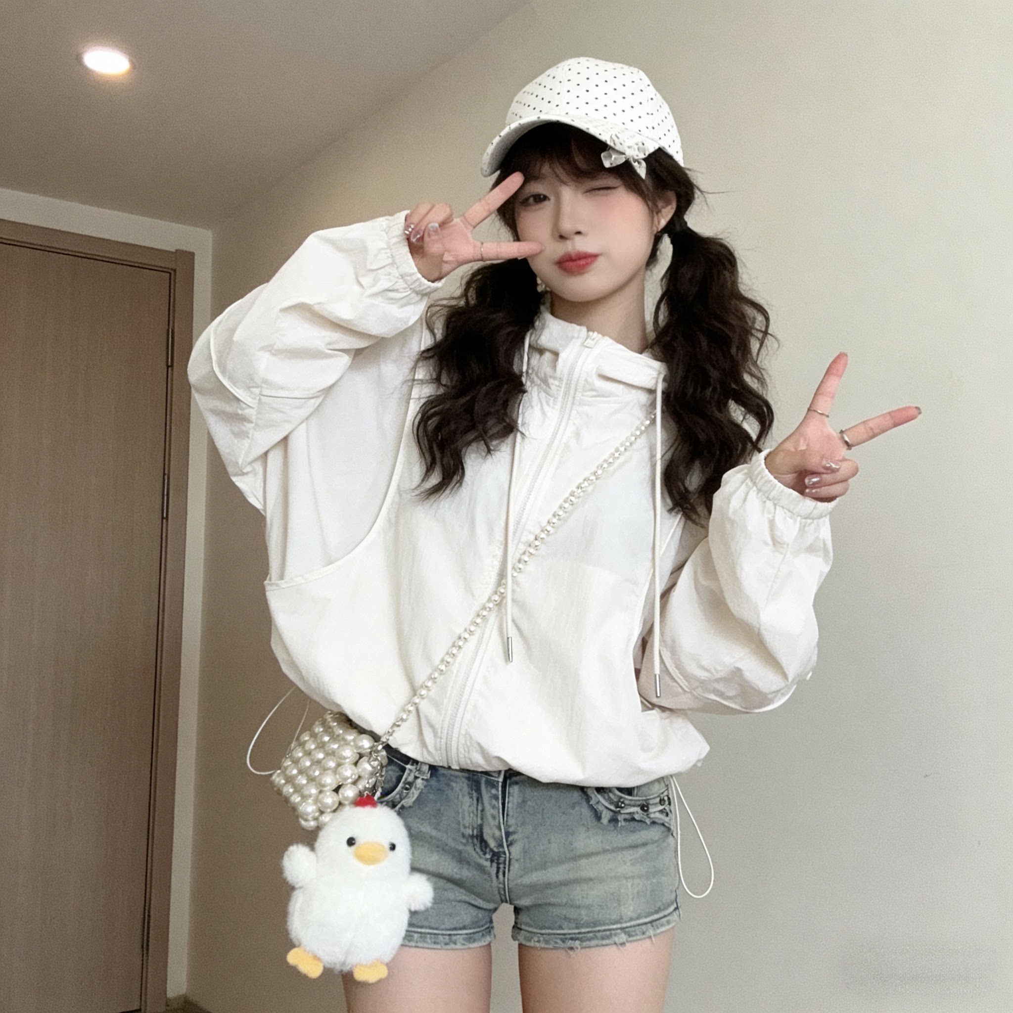 韩系宽松防晒衣女轻薄冰感面料防紫外线户外通勤百搭防晒外套女